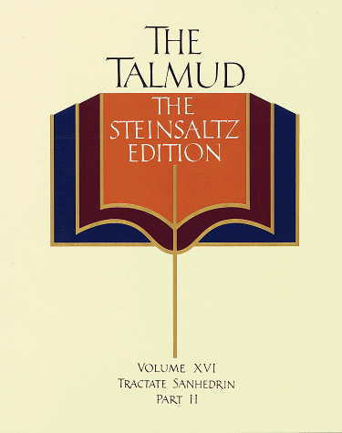 Talmud, the Steinsaltz Edition Vol. 16, Pt. II : Tractate Sanhedrin N/A 9780375500633 Front Cover