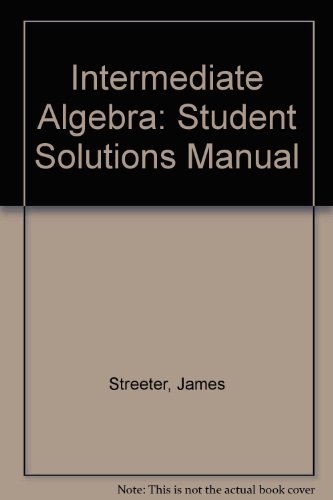 Intermediate Algebra 3rd 1998 9780070921634 Front Cover