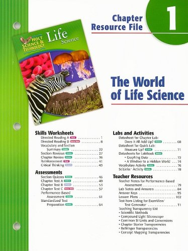 Holt Science and Technology Chapter 1 : Life Science: The World of Life Science 5th 9780030301636 Front Cover