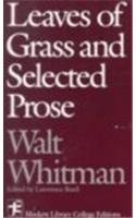 Leaves of Grass and Selected Prose   1988 9780075542636 Front Cover