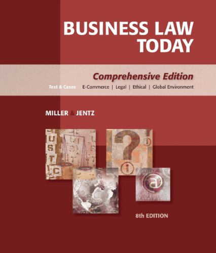 Business Law Today Comprehensive 8th 2010 (Guide (Pupil's)) 9780324782639 Front Cover