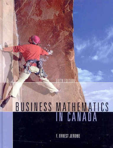 BUSINESS MATHEMATICS IN CANADA 5th 2005 9780070918641 Front Cover