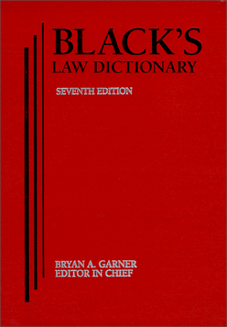 Black's Law Dictionary  7th 1999 9780314228642 Front Cover
