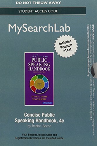 Concise Public Speaking Handbook Mysearchlab With Pearson Etext Standalone Access Card:  4th 2014 9780205981649 Front Cover