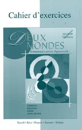 Cahier D'Exercices: Deux Mondes : A Communicative Approach 4th 2002 9780072421651 Front Cover