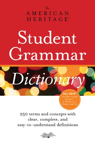 American Heritage Student Grammar Dictionary   2012 9780547472652 Front Cover