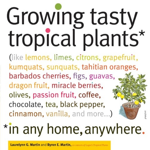 Growing Tasty Tropical Plants in Any Home, Anywhere (like Lemons, Limes, Citrons, Grapefruit, Kumquats, Sunquats, Tahitian Oranges, Barbados Cherries, Figs, Guavas, Dragon Fruit, Miracle Berries, Olives, Passion Fruit, Coffee, Chocolate, Tea, Black Pepper, Cinnamon, Vanilla, and More) N/A 9781603424653 Front Cover