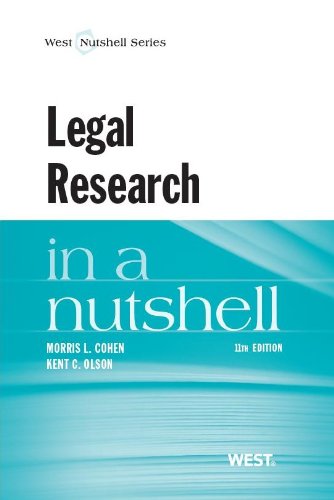 Legal Research in a Nutshell:   2013 9780314286659 Front Cover