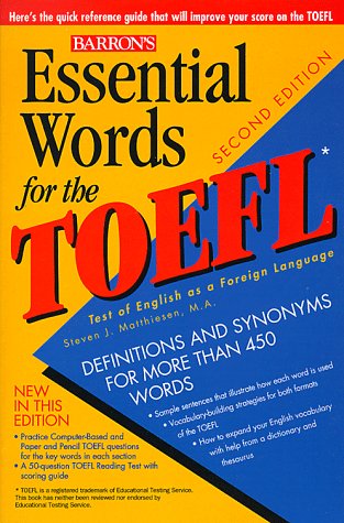 Essential Words for the TOEFL 2nd 1999 (Revised) 9780764104664 Front Cover