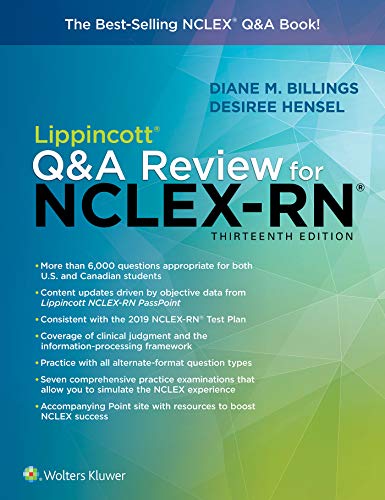 Lippincott Q&amp;a Review for NCLEX-RN  13th 2020 (Revised) 9781975104665 Front Cover