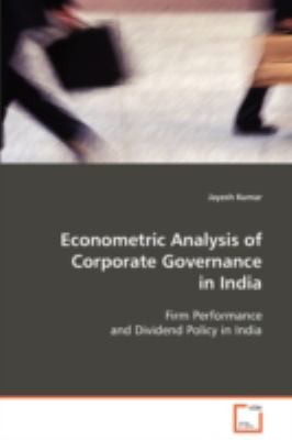 Econometric Analysis of Corporate Governance in Indi   2008 9783639090666 Front Cover