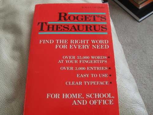 Roget's Thesaurus A Treasury of Synonyms and Antonyms N/A 9780061002670 Front Cover