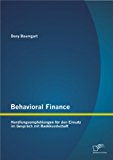 Behavioral Finance Handlungsempfehlungen Fï¿½r Den Einsatz Im Gesprï¿½ch MIT Bankkundschaft N/A 9783842897670 Front Cover