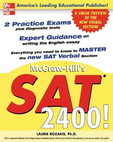 McGraw-Hill's SAT 2400! A Sneak Preview of the New SAT I Verbal Section  2004 9780071416672 Front Cover
