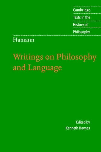 Hamann Writings on Philosophy and Language  2007 (Annotated) 9780521520676 Front Cover