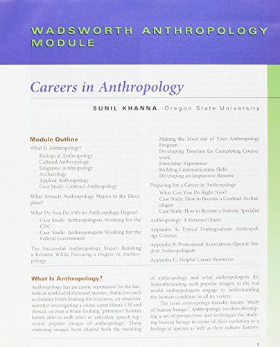 Careers in Anthropology Module   2012 9781111770679 Front Cover