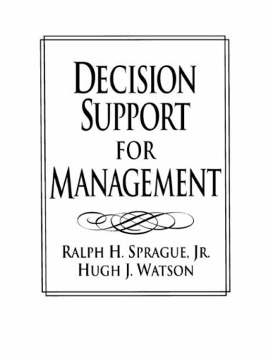 Decision Support for Management  1st 1996 9780133962680 Front Cover