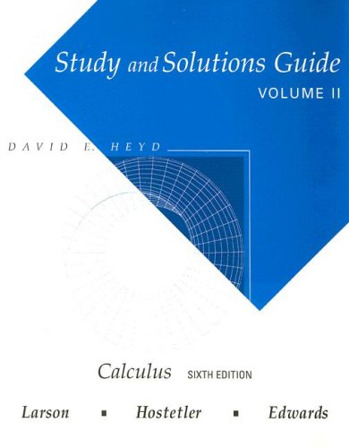 Calculus  6th (Student Manual, Study Guide, etc.) 9780395887684 Front Cover