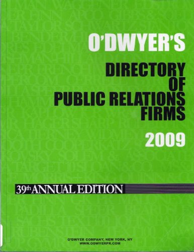 O'Dwyer's Directory Of Public Relations Firms 2009:  2009 9780941424684 Front Cover