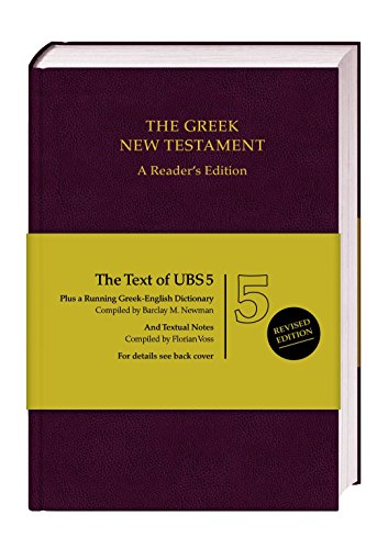 UBS GREEK NEW TESTAMENT:READER'S ED.    N/A 9783438051684 Front Cover