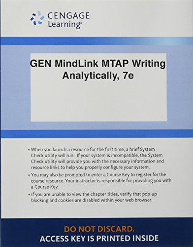 WRITING ANALYTICALLY-ACCESS             N/A 9781285841687 Front Cover