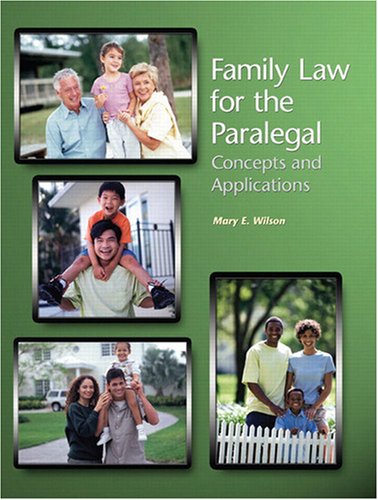 Family Law for the Paralegal   2009 9780131593688 Front Cover