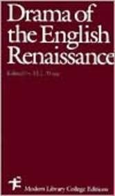 Drama of the English Renaissance  1988 9780075535690 Front Cover
