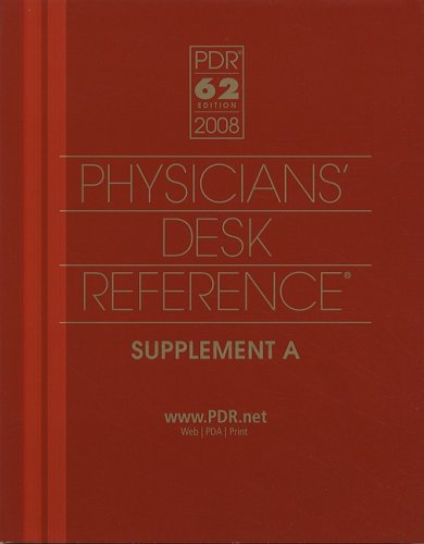 Physicians' Desk Reference 2008 Supplement A:  2008 9781563636691 Front Cover
