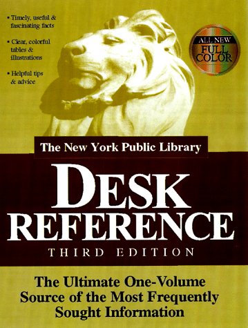 New York Public Library Desk Reference  3rd 1998 9780028621692 Front Cover