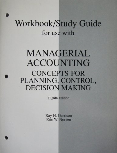 Managerial Accounting  8th 1997 (Student Manual, Study Guide, etc.) 9780256235692 Front Cover