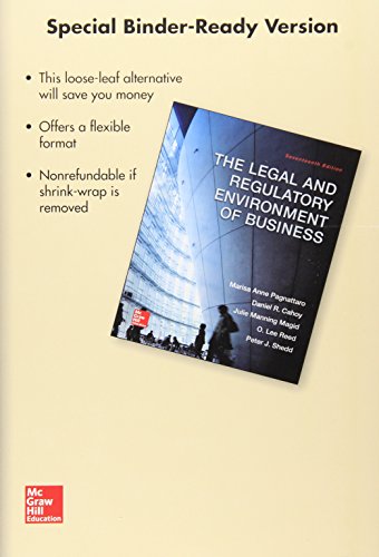 Loose-Leaf for the Legal and Regulatory Environment of Business  17th 2016 9781259424694 Front Cover
