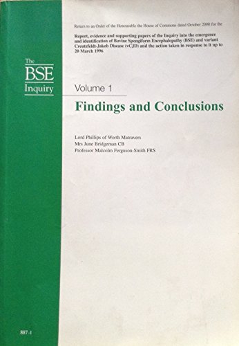 BSE Inquiry Findings and Conclusions  2000 9780105569701 Front Cover