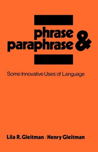 Phrase &amp; Paraphrase Some Innovative Uses of Language N/A 9780393336702 Front Cover