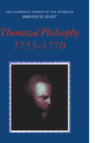 Theoretical Philosophy, 1755-1770   2003 9780521531702 Front Cover
