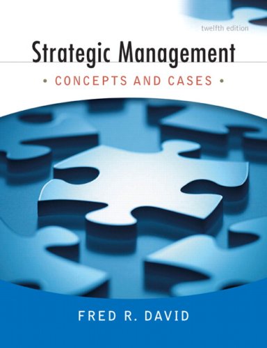 Strategic Management Concepts and Cases 12th 2009 9780136015703 Front Cover
