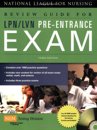 Review Guide for LPN/LVN Pre-Entrance Exam  3rd 2009 (Revised) 9780763762704 Front Cover