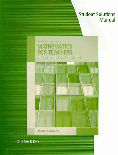 Mathematics for Teachers  4th 2010 9780495561705 Front Cover