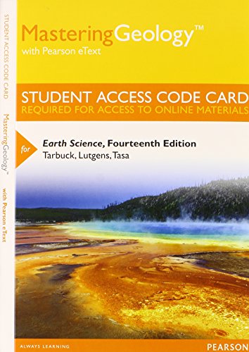 MasteringGeology with Pearson EText -- Standalone Access Card -- for Earth Science  14th 2015 9780321949707 Front Cover