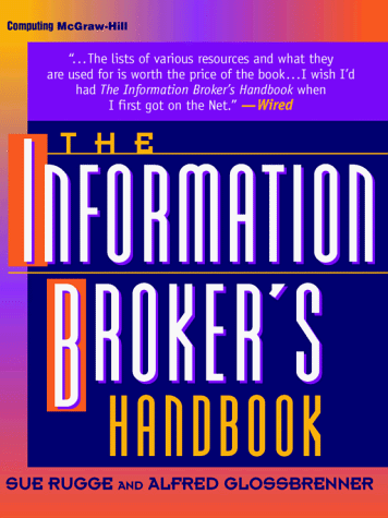 Information Broker's Handbook 3rd 1997 9780070578708 Front Cover