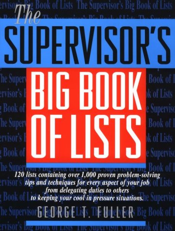 Supervisor's Big Book of Lists   1994 9780131227712 Front Cover