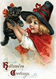 Girl with Black Cat Halloween Greeting Card  N/A 9781595837714 Front Cover