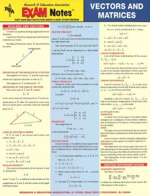 Vectors and Matrices Exam Notes  N/A 9780878910717 Front Cover