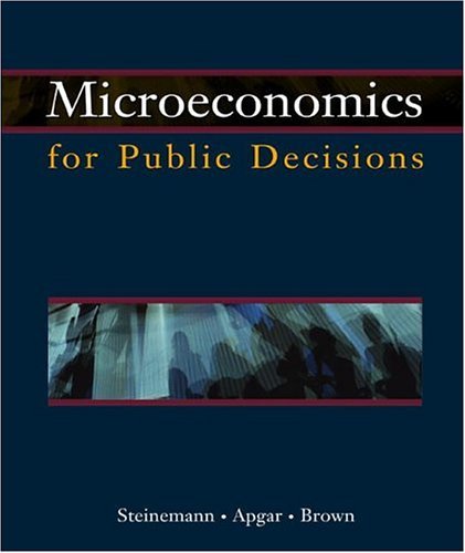 Microeconomics for Public Decisions  2nd 2005 9780030264719 Front Cover