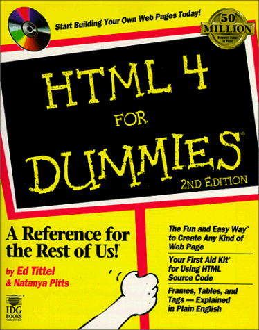 HTML 4 for Dummies  2nd 1999 9780764505720 Front Cover