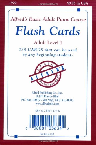 Alfred's Basic Adult Piano Course Flash Cards Level 1, Flash Cards  1987 9780739013724 Front Cover