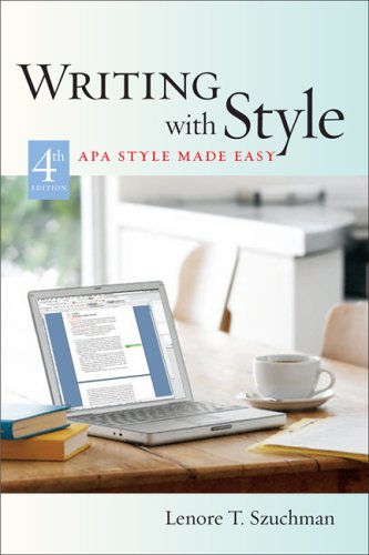 Writing with Style APA Style Made Easy 4th 2008 (Revised) 9780495099727 Front Cover
