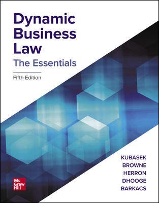 Loose Leaf for Dynamic Business Law: the Essentials  5th 2021 9781264076727 Front Cover