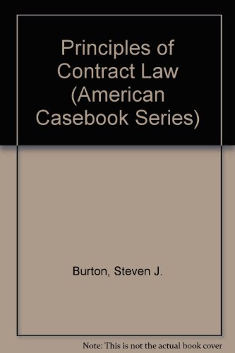 Principles of Contract Law 1st 1995 9780314049728 Front Cover
