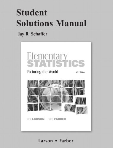 Student Solutions Manual for Elementary Statistics Picturing the World 5th 2012 9780321693730 Front Cover
