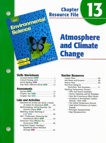 Environmental Science Chptr. 13 : Atmosphere and Climate 4th 9780030680731 Front Cover